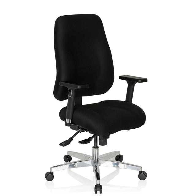 Siège de bureau de qualité professionnelle ZENIT COMFORT noir avec accoudoirs et base brillante de hjh OFFICE
