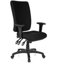 Siège de bureau de qualité professionnelle ZENIT HIGH noir avec accoudoirs et cinq roulettes de hjh OFFICE