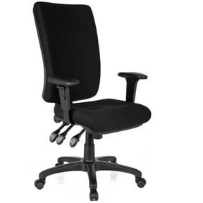 Siège de bureau de qualité professionnelle ZENIT HIGH noir avec accoudoirs et cinq roulettes de hjh OFFICE