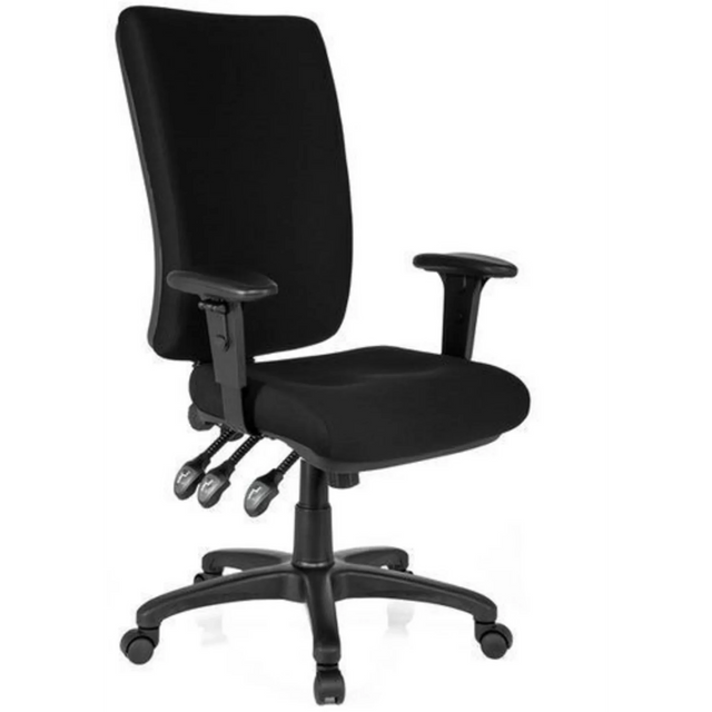 Siège de bureau de qualité professionnelle ZENIT HIGH noir avec accoudoirs et cinq roulettes de hjh OFFICE