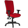 Siège de bureau de qualité professionnelle ZENIT HIGH avec revêtement en tissu rouge, accoudoirs noirs et piètement à roulettes de hjh OFFICE