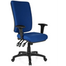 Siège de bureau de qualité professionnelle ZENIT HIGH avec revêtement en tissu bleu et accoudoirs noirs de hjh OFFICE