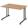 Bureau réglable en hauteur ZENO 12 G en chêne rustique avec piètement graphite de hjh OFFICE PRO