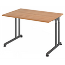 Bureau réglable en hauteur ZENO 12 G aspect noyer avec piètement graphite de hjh OFFICE PRO