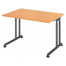 Bureau réglable en hauteur ZENO 12 G en hêtre et graphite avec piètement en T de hjh OFFICE PRO