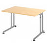 Bureau réglable en hauteur ZENO 12 S aspect érable avec pieds en métal argenté de hjh OFFICE PRO