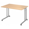 Bureau réglable en hauteur ZENO 12 S avec plateau en chêne clair et pieds argentés de hjh OFFICE PRO