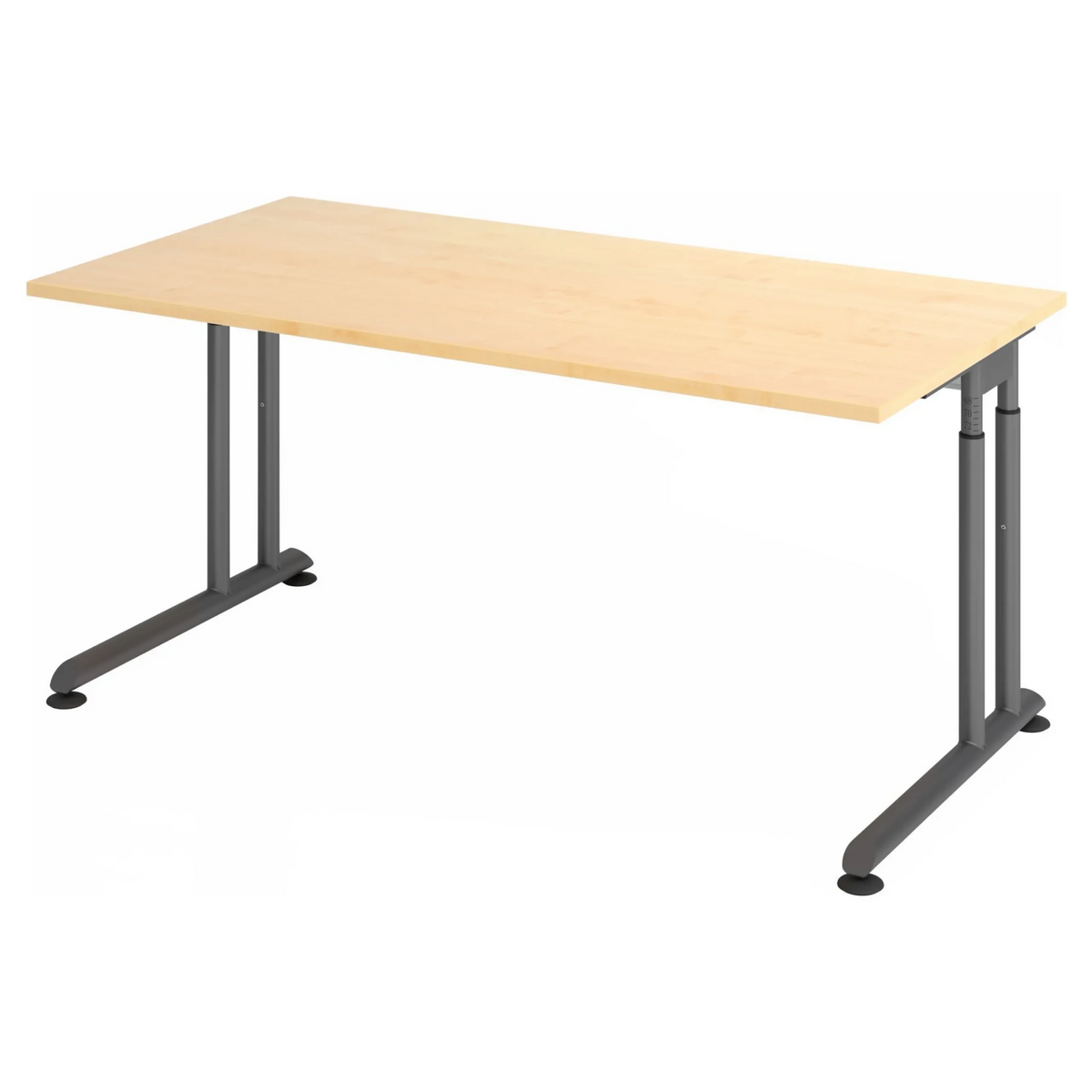 Bureau réglable en hauteur ZENO 16 G avec plateau en bois d'érable et structure graphite de hjh OFFICE PRO