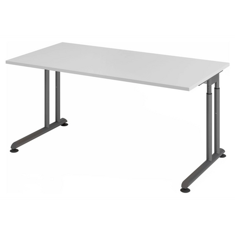 Bureau réglable en hauteur ZENO 16 G avec plateau gris et pieds gris de hjh OFFICE PRO