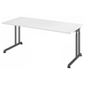 Bureau réglable en hauteur ZENO 19 G avec plateau blanc et piètement graphite de hjh OFFICE PRO