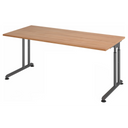 Bureau réglable en hauteur ZENO 19 G aspect noyer avec piètement graphite de hjh OFFICE PRO