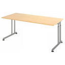 Bureau réglable en hauteur ZENO 19 S aspect érable avec structure argentée de hjh OFFICE PRO