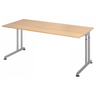 Bureau réglable en hauteur ZENO 19 S aspect chêne avec structure argentée de hjh OFFICE PRO
