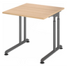 Bureau réglable en hauteur ZENO 8 G en chêne et graphite avec plateau carré de hjh OFFICE PRO
