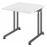 Bureau réglable en hauteur ZENO 8 G en blanc et graphite avec plateau carré de hjh OFFICE PRO