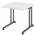 Bureau réglable en hauteur ZENO 8 G en blanc et graphite avec plateau carré de hjh OFFICE PRO