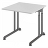 Bureau réglable en hauteur ZENO 8 G en gris et graphite avec plateau carré de hjh OFFICE PRO
