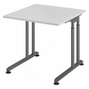 Bureau réglable en hauteur ZENO 8 G en gris et graphite avec plateau carré de hjh OFFICE PRO