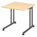 Bureau réglable en hauteur ZENO 8 G en érable et graphite avec plateau carré de hjh OFFICE PRO