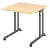 Bureau réglable en hauteur ZENO 8 G en érable et graphite avec plateau carré de hjh OFFICE PRO