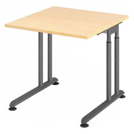 Bureau réglable en hauteur ZENO 8 G en érable et graphite avec plateau carré de hjh OFFICE PRO