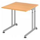 Bureau réglable en hauteur ZENO 8 S aspect hêtre avec structure argentée de hjh OFFICE PRO