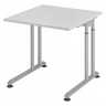 Bureau réglable en hauteur ZENO 8 S en gris et argent avec plateau carré de hjh OFFICE PRO